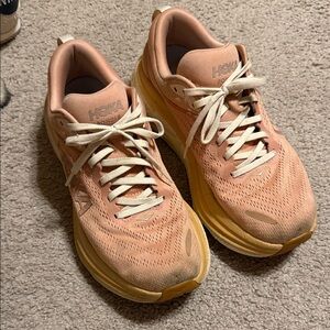 Hoka Women's Peach and Yellow Athletic Shoes